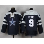 nike nfl jerseys dallas cowboys #9 romo white-blue[pullover hooded sweatshirt]