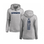 Football Women's Dallas Cowboys #18 Randall Cobb Ash Backer Pullover Hoodie