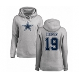 NFL Women's Nike Dallas Cowboys #19 Amari Cooper Ash Name & Number Logo Pullover Hoodie