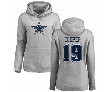 NFL Women's Nike Dallas Cowboys #19 Amari Cooper Ash Name & Number Logo Pullover Hoodie