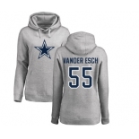 NFL Women's Nike Dallas Cowboys #55 Leighton Vander Esch Ash Name & Number Logo Pullover Hoodie