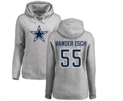 NFL Women's Nike Dallas Cowboys #55 Leighton Vander Esch Ash Name & Number Logo Pullover Hoodie