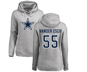 NFL Women's Nike Dallas Cowboys #55 Leighton Vander Esch Ash Name & Number Logo Pullover Hoodie