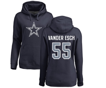 NFL Women's Nike Dallas Cowboys #55 Leighton Vander Esch Navy Blue Name & Number Logo Pullover Hoodie