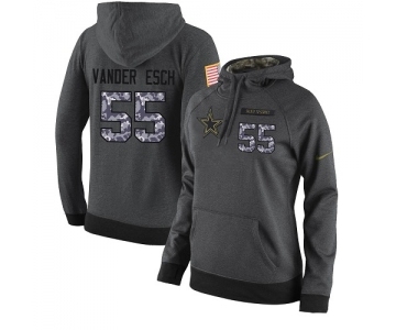 NFL Women's Nike Dallas Cowboys #55 Leighton Vander Esch Stitched Black Anthracite Salute to Service Player Performance Hoodie