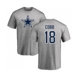 Football Dallas Cowboys #18 Randall Cobb Ash Name & Number Logo T-Shirt