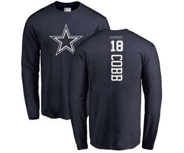 Football Dallas Cowboys #18 Randall Cobb Navy Blue Backer Long Sleeve T-Shirt