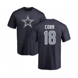 Football Dallas Cowboys #18 Randall Cobb Navy Blue Name & Number Logo T-Shirt