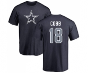 Football Dallas Cowboys #18 Randall Cobb Navy Blue Name & Number Logo T-Shirt