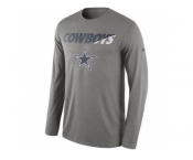 Men's Dallas Cowboys Nike Gray Legend Staff Practice Long Sleeves Performance T-Shirt