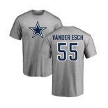 NFL Nike Dallas Cowboys #55 Leighton Vander Esch Ash Name & Number Logo T-Shirt