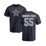 NFL Nike Dallas Cowboys #55 Leighton Vander Esch Navy Blue Name & Number Logo T-Shirt