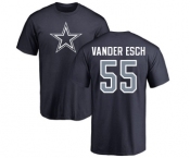 NFL Nike Dallas Cowboys #55 Leighton Vander Esch Navy Blue Name & Number Logo T-Shirt