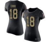 Football Women's Dallas Cowboys #18 Randall Cobb Black Camo Salute to Service T-Shirt