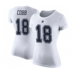 Football Women's Dallas Cowboys #18 Randall Cobb White Rush Pride Name & Number T-Shirt