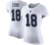 Football Women's Dallas Cowboys #18 Randall Cobb White Rush Pride Name & Number T-Shirt