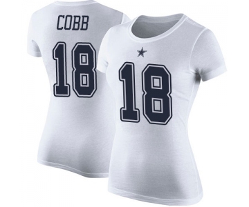 Football Women's Dallas Cowboys #18 Randall Cobb White Rush Pride Name & Number T-Shirt