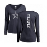 NFL Women's Nike Dallas Cowboys #19 Amari Cooper Navy Blue Backer Slim Fit Long Sleeve T-Shirt