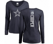 NFL Women's Nike Dallas Cowboys #19 Amari Cooper Navy Blue Backer Slim Fit Long Sleeve T-Shirt