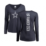 NFL Women's Nike Dallas Cowboys #55 Leighton Vander Esch Navy Blue Backer Slim Fit Long Sleeve T-Shirt