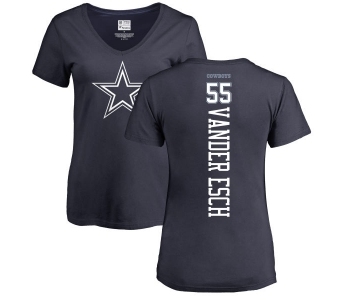 NFL Women's Nike Dallas Cowboys #55 Leighton Vander Esch Navy Blue Backer T-Shirt