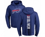 Football Buffalo Bills #91 Ed Oliver Royal Blue Backer Pullover Hoodie