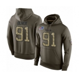 Football Men's Buffalo Bills #91 Ed Oliver Green Salute To Service Pullover Hoodie