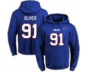 Football Men's Buffalo Bills #91 Ed Oliver Royal Blue Name & Number Pullover Hoodie