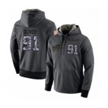 Football Men's Buffalo Bills #91 Ed Oliver Stitched Black Anthracite Salute to Service Player Performance Hoodie