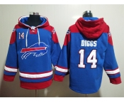 Men's Buffalo Bills #14 Stefon Diggs Blue Ageless Must Have Lace Up Pullover Hoodie