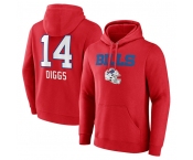 Men's Buffalo Bills #14 Stefon Diggs Red Team Wordmark Player Name & Number Pullover Hoodie