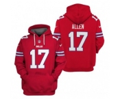 Men's Buffalo Bills #17 Josh Allen Red 2021 Pullover Hoodie