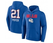 Men's Buffalo Bills #21 Jordan Poyer Blue Team Wordmark Player Name & Number Pullover Hoodie