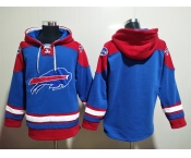 Men's Buffalo Bills Blank Blue Ageless Must Have Lace Up Pullover Hoodie