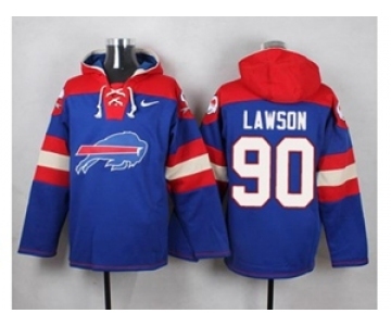 Nike Buffalo Bills #90 Shaq Lawson Royal Blue Player Pullover NFL Hoodie