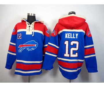 nike nfl jerseys buffalo bills #12 jim kelly red-blue[pullover hooded sweatshirt]