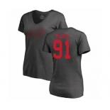 Football Women's Buffalo Bills #91 Ed Oliver Ash One Color T-Shirt