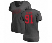 Football Women's Buffalo Bills #91 Ed Oliver Ash One Color T-Shirt