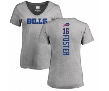 NFL Women's Nike Buffalo Bills #16 Robert Foster Ash Backer V-Neck T-Shirt