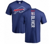 Football Buffalo Bills #91 Ed Oliver Royal Blue Backer T-Shirt