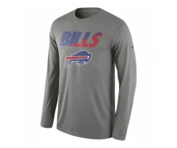 Men's Buffalo Bills Nike Heather Gray Legend Staff Practice Long Sleeves Performance T-Shirt