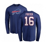 NFL Nike Buffalo Bills #16 Robert Foster Royal Blue Name & Number Logo Long Sleeve T-Shirt