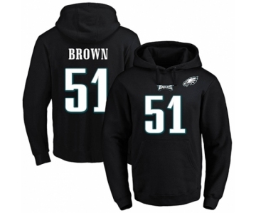 Football Men's Philadelphia Eagles #51 Zach Brown Black Name & Number Pullover Hoodie