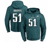 Football Men's Philadelphia Eagles #51 Zach Brown Green Name & Number Pullover Hoodie