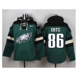 Men Nike Philadelphia Eagles #86 Zach Ertz Green Player Pullover Hoodie