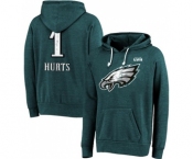 Men's Philadelphia Eagles #1 Jalen Hurts Midnight Green Super Bowl LVII Name & Number Pullover Hoodie