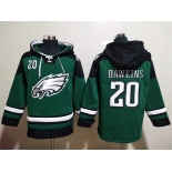 Men's Philadelphia Eagles #20 Brian Dawkins Green Lace-Up Pullover Hoodie