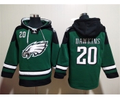 Men's Philadelphia Eagles #20 Brian Dawkins Green Lace-Up Pullover Hoodie