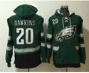 Men's Philadelphia Eagles #20 Brian Dawkins NEW Midnight Green Pocket Stitched NFL Pullover Hoodie