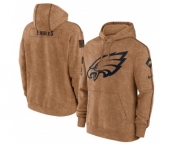 Men's Philadelphia Eagles 2023 Brown Salute to Service Pullover Hoodie